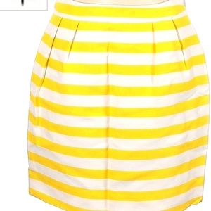 Kate Spade Barry Yellow White Striped Mini Skirt